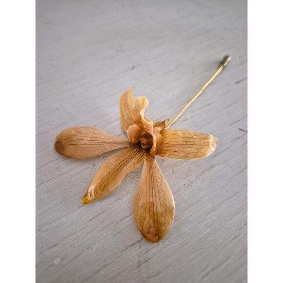 Vintage Real Orchid Stick Pin - Picture 3 of 5
